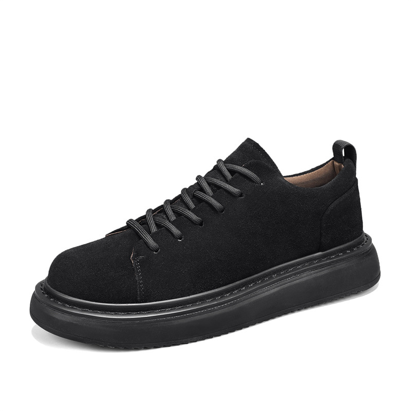 Men Casual Shoes Fashion Thick Sole Low-top Skateboard Shoes Versatile Simple Style Triple Black Brown Grey Khaki Free shipping