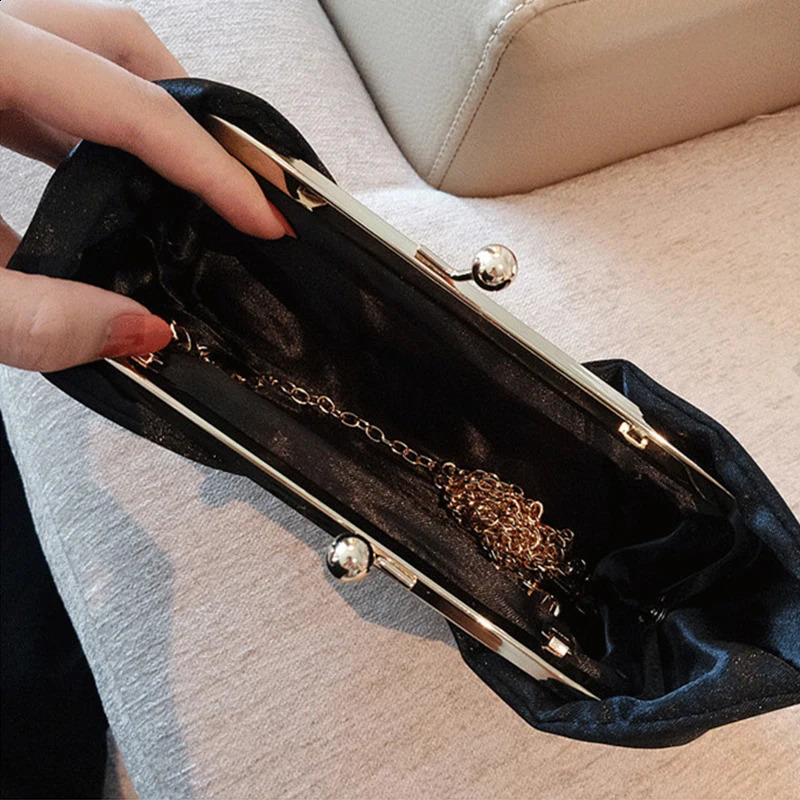 Luxy Moon Black Clutch Bag Women Bow Handbag Crystal Diamond Clutch Purse Party Wedding Bag Elegant Shoulder Bag ZD1469 241227