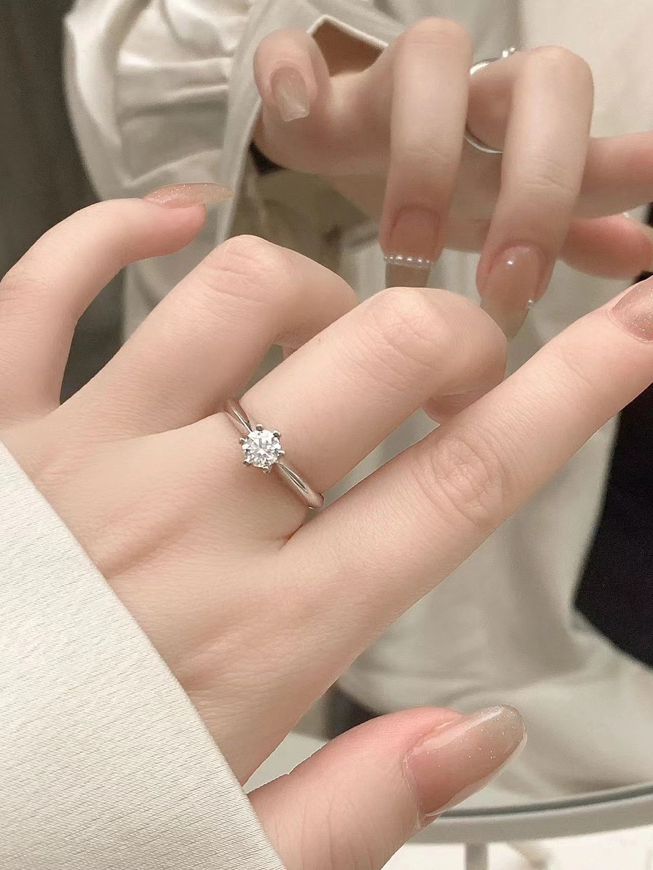 S925 pure silver moissanite diamond ring, couple ring, couple proposal, wedding ring, girlfriend gift