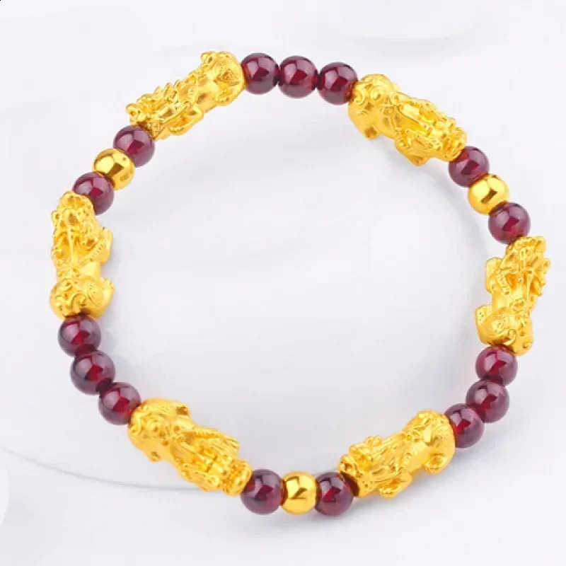 Ladies High Quality 18K Gold Bracelet AU750 Lucky Pixiu Jewelry as a Gift for Friends 241227
