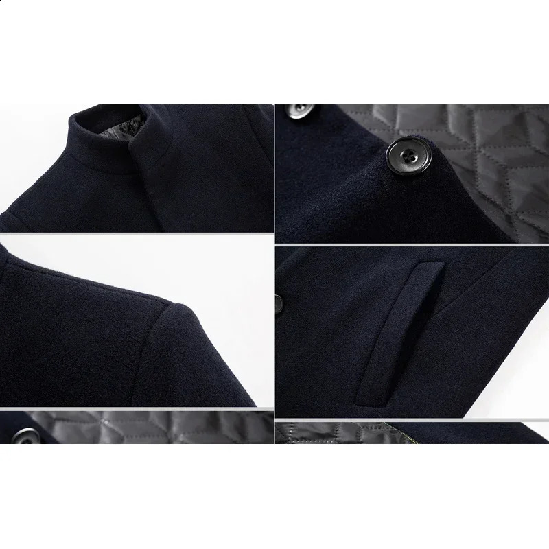 TFETTERS Trench Coat Korean Fashion Business Casual Stand Collar Long Jackets for Men 2024 Autumn Windbreaker Winter Coats 241220