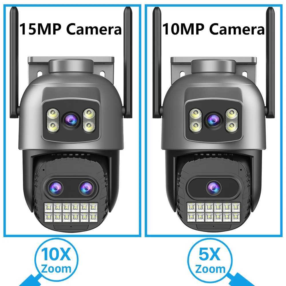 6K 15MP Outdoor PTZ Wifi Camera 10X Zoom Three Lens Dual Sns Surveillance 10MP Dual Lens CCTV Security Surveillance CameraXJ241228