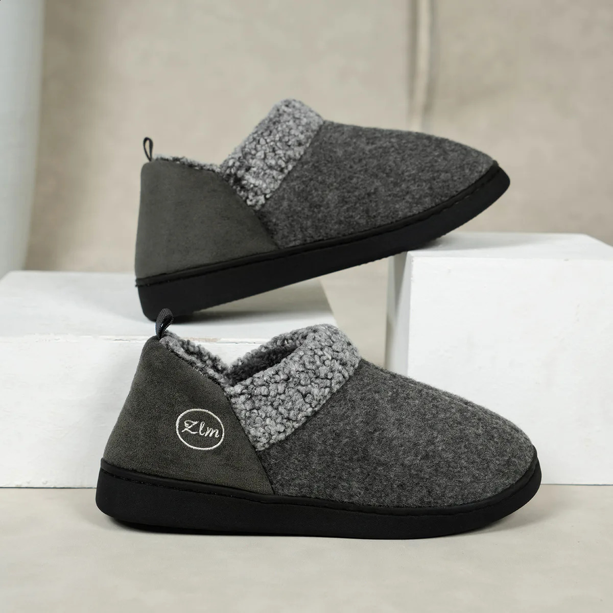 Kidmi Winter Fur Women Shoes Loafers Antiskid Outdoor Warm Cotton Soft Fleece Fuzzy Indoor Cozy House Slippers 241223
