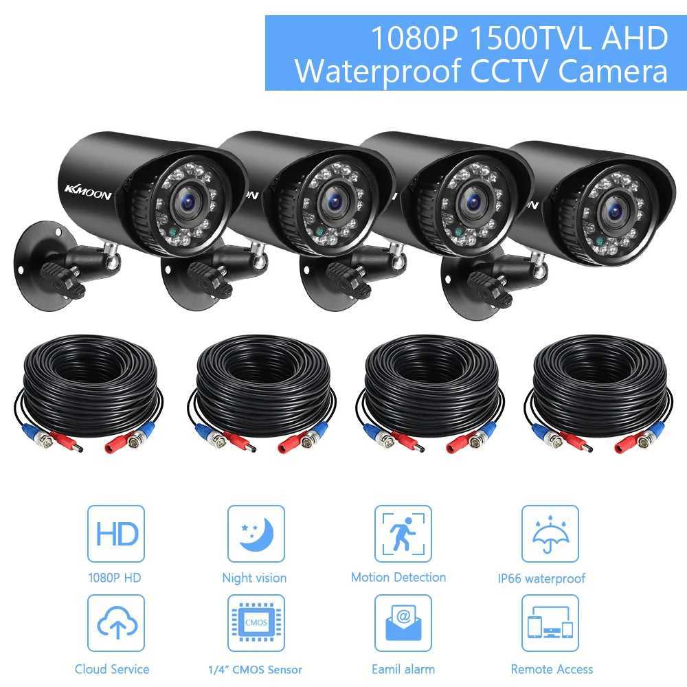 4pcs 1080P 2MP Security Analog Cameras Weatherproof CCTV Surveillance Camera With Infrared Night Vision Motion DetectionXJ241228