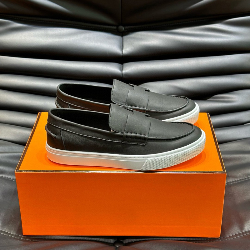 2024 Spring/Summer British Style Versatile Fashion Casual One Step Flat Leather Lazy Le Fu Men's Shoes