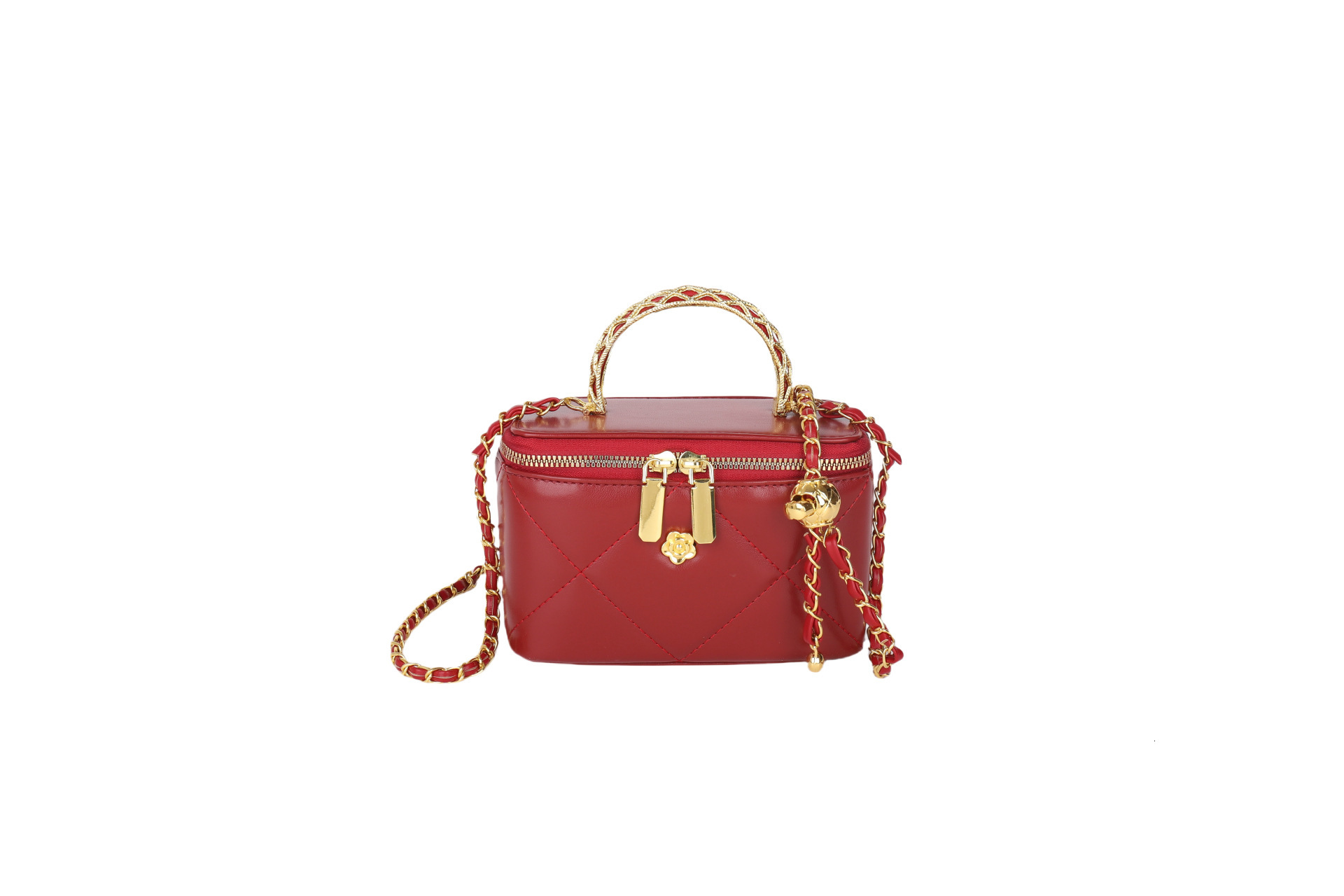 Bag Chain Camellia Small Square 2025 Spring New Style Diamond Grid And Box Women's Versatile Fashion Crossbody Bag