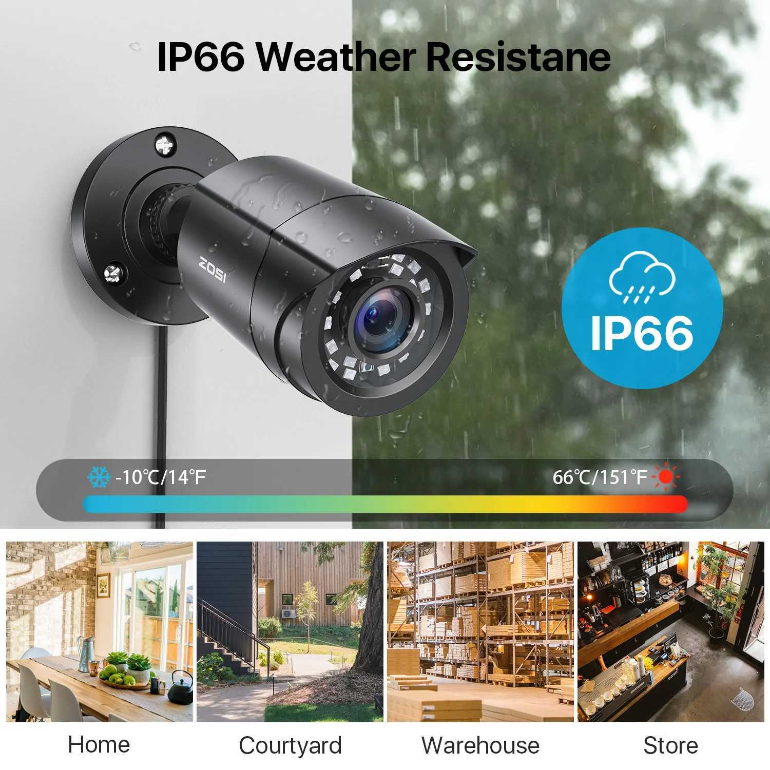 ZOSI 1080P 4 Pack HD TVI Security Cameras Outdoor Indoor Weatherproof Bullet Surveillance Camera for Analog CCTV DVR SystemXJ241228