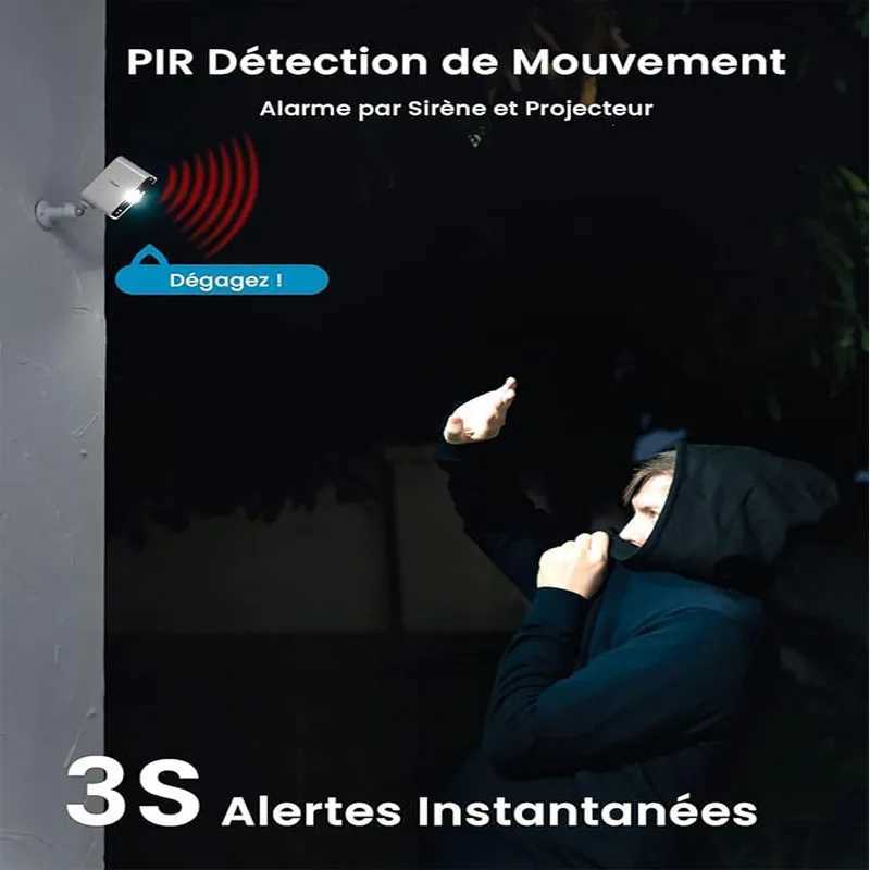 ieGeek 2 PCS 2K Wireless WiFi Surveillance Camera with Battery Night VisionColour and AI PIR Motion DetectionOutdoor/IndoorXJ241228