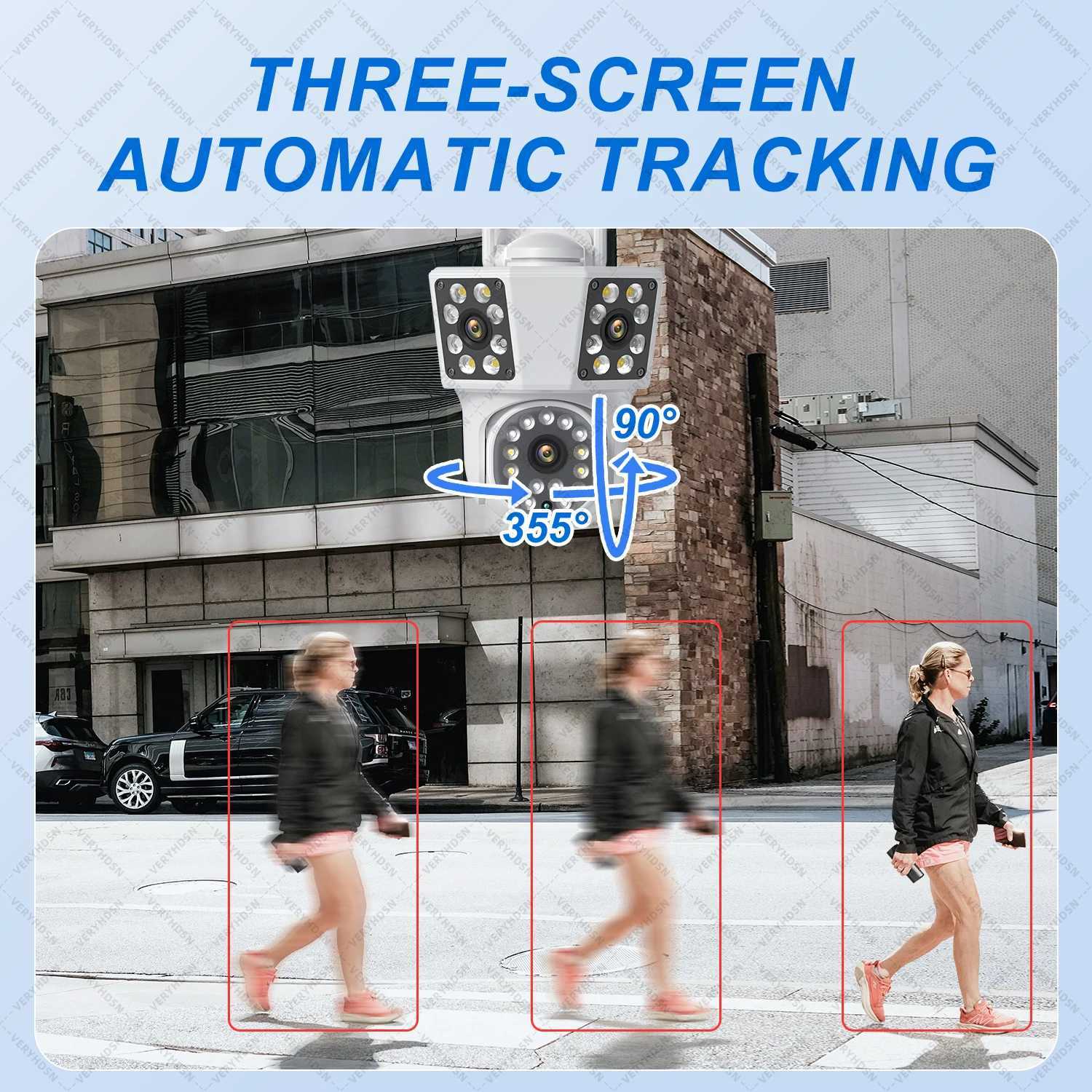 8K 15MP WiFi Outdoor Camera 8X Zoom Three Len Ai Motion Tracking PTZ 6K Video Camera Security Protection Waterproof SurveillanceXJ241228