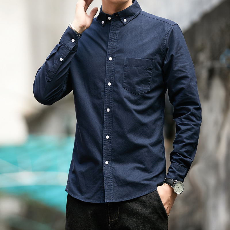 M12281 Pure cotton men's shirt long sleeve 2024 new autumn cotton shirt
