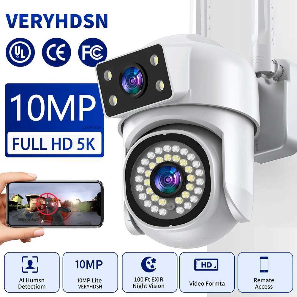 10MP 4K PTZ IP WIFI Camera Wireless Surveillance Cameras Security Outdoor Human Tracking Two-way Audio Night Color 8X Zoom CamXJ241228