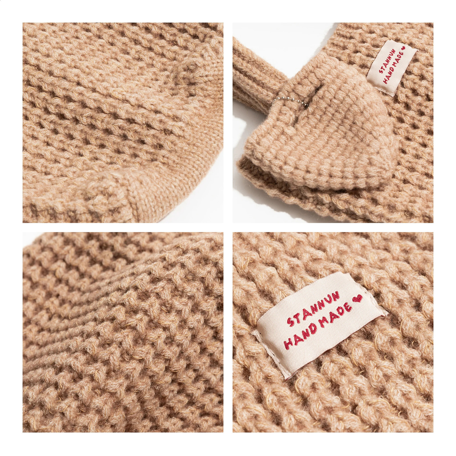 MABULA Winter Woman Knitted Tote Bag Handmade Crochet Kawaii Shoulder Cotton Fabric Woven Aesthetic Fashion Casual Handbag 241226