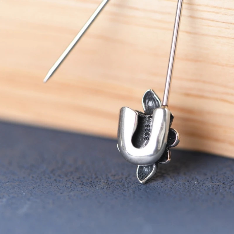 S925 Sterling Silver Brooches for Women Womens Fashion Enamel Lotus Inlaid Jade Phoenix Pin Corsage Jewelry Wholesale 241227