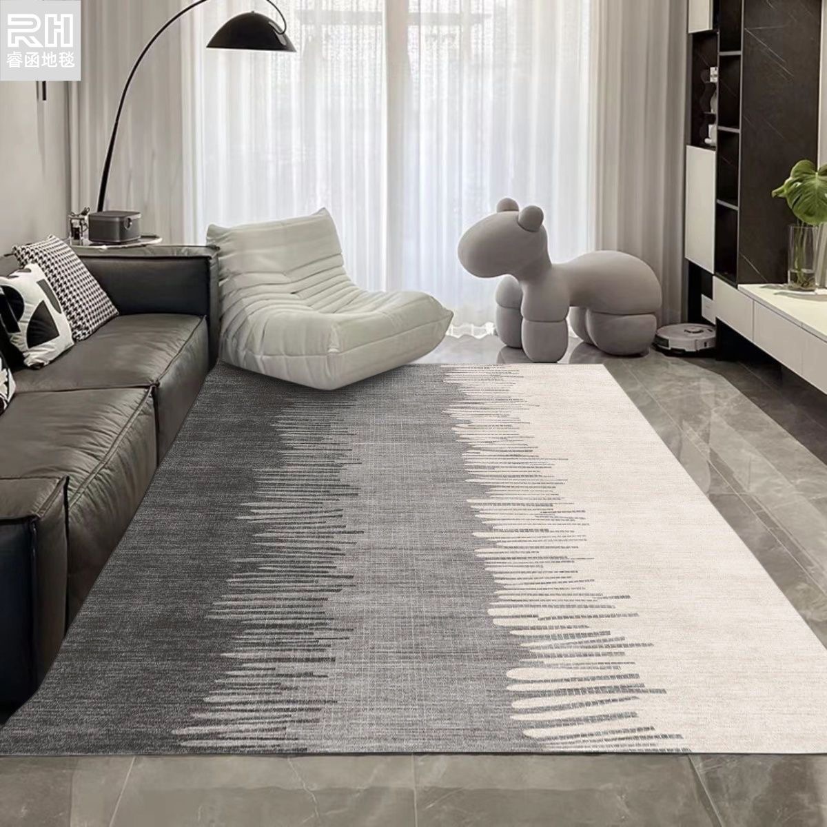 4718-58-PTX-Striped Art Carpet Elegant Large Area Living Room Carpets Comfortable