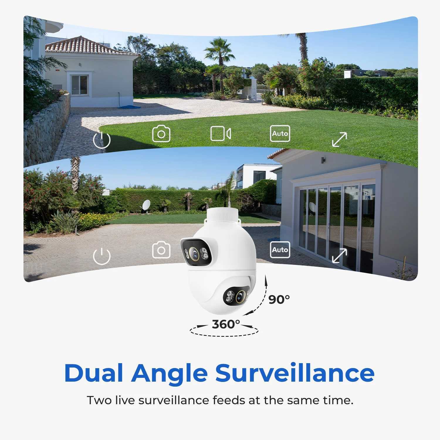 IMILAB New Outdoor Surveillance 3K+3K Dual Lens Camera 360 PTZ/Colour Night Vision/7/24 Work/MiHome App - EC6 Dual UpgradedXJ241228