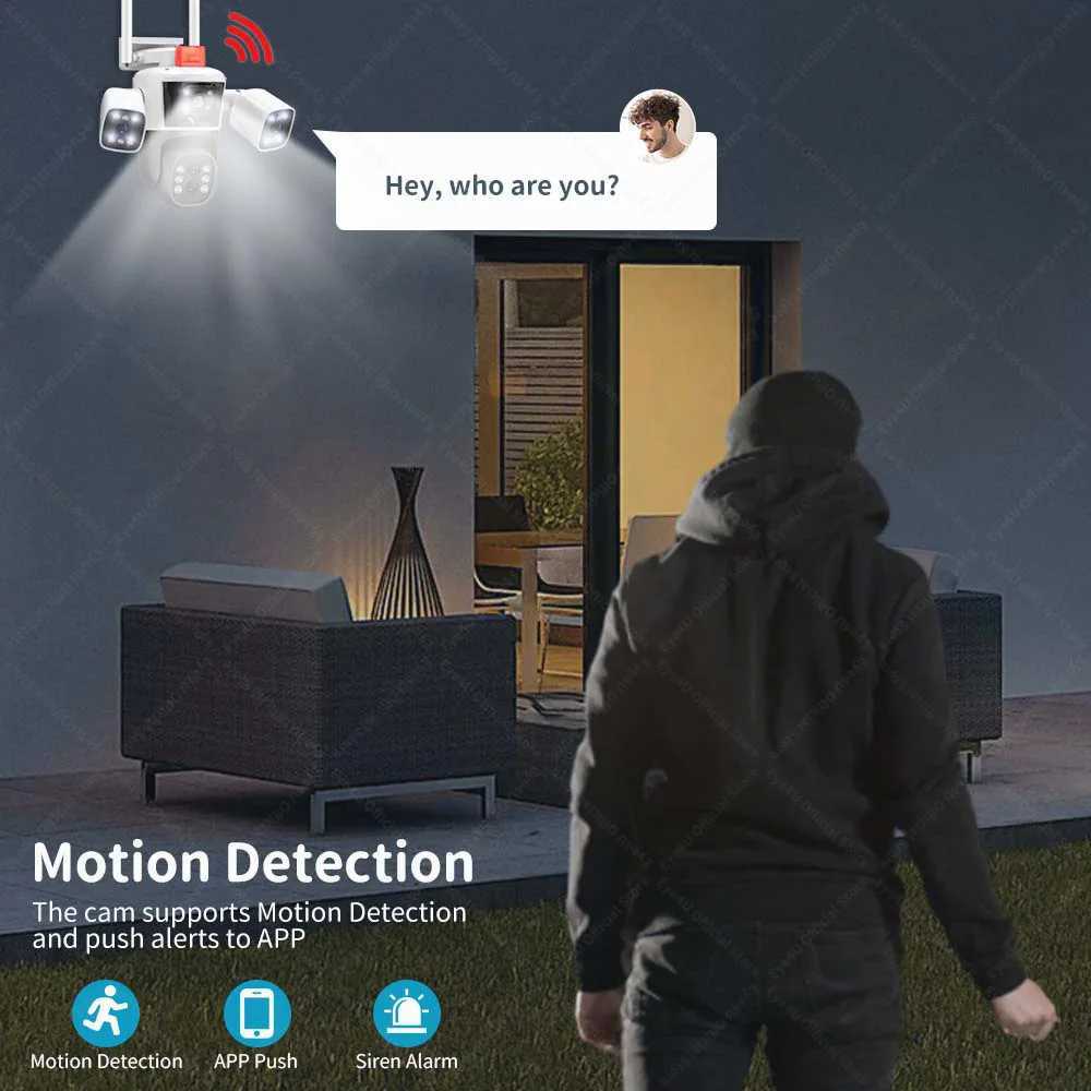 16MP 8K WiFi Security Cameras Four Len Three Sns 10X Zoom Outdoor PTZ Video Cam Auto Tracking 6K Waterproof Surveillance CamXJ241228