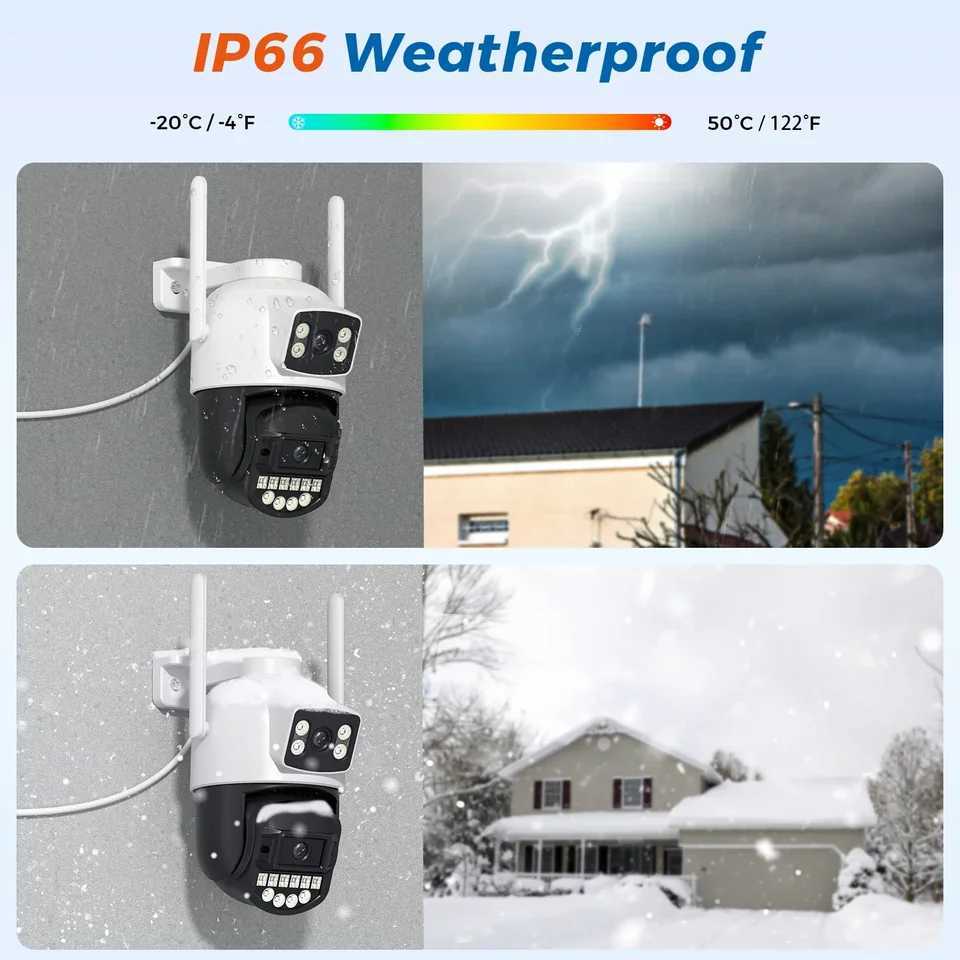 BESDER 5K 10MP WiFi Surveillance Camera 5Ghz Dual Lens Real-time intercom AI Human Detect 8MP 4K Outdoor Security PTZ IP CamerasXJ241228