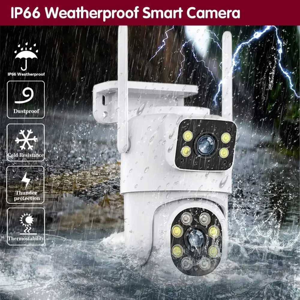 10MP Dual Lens Tuya Wifi Camera PTZ Outdoor 4K Wireless Dual Sn Security Camera Auto Tracking Monitoring Video SurveillanceXJ241228
