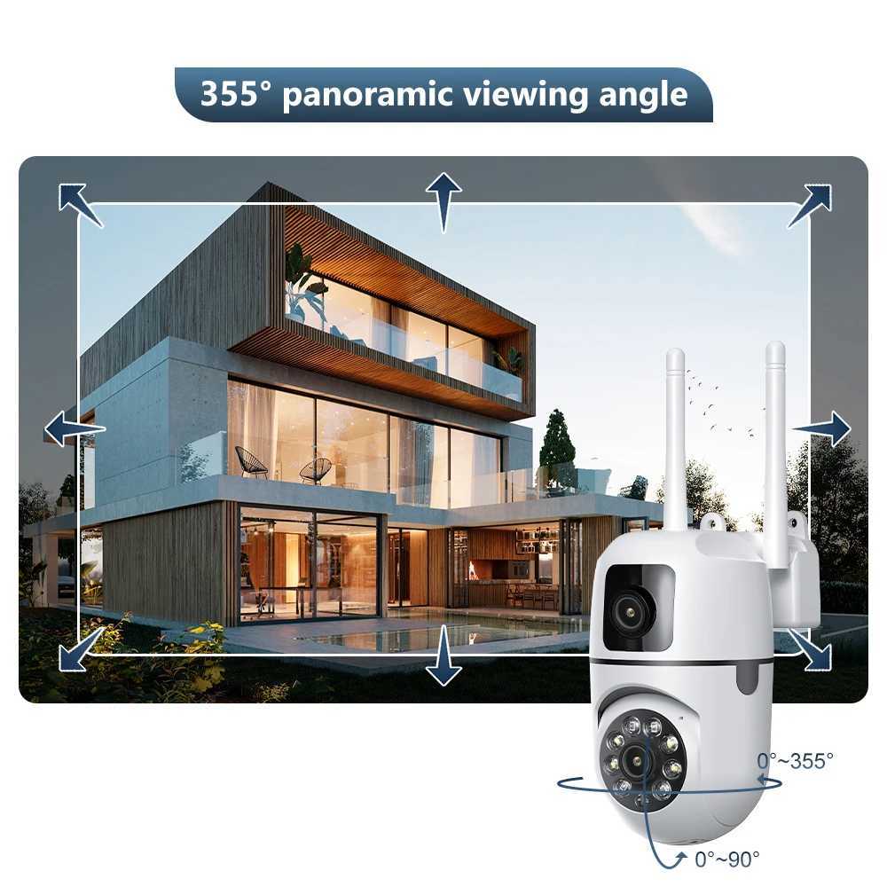 4K 8MP PTZ WiFi Surveillance Camera Dual Lens 4X Digital Zoom AI Human Detect Outdoor Night Vision CCTV Surveillance IP CameraXJ241228