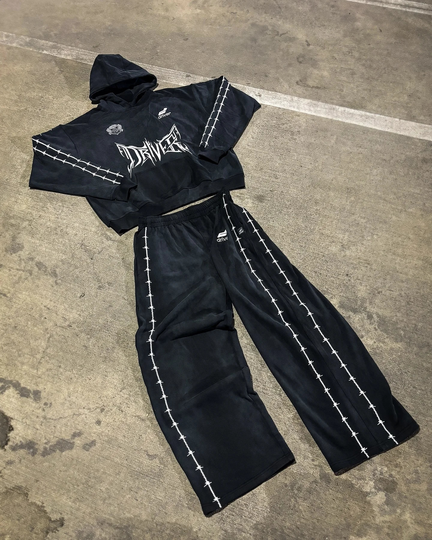 Streetwear Mens Two Piece Y2K Sportswear Harajuku Hip Hop Letters Oversized Hoodie Retro Striped Sweatpants Casual Suit Clothes 241224
