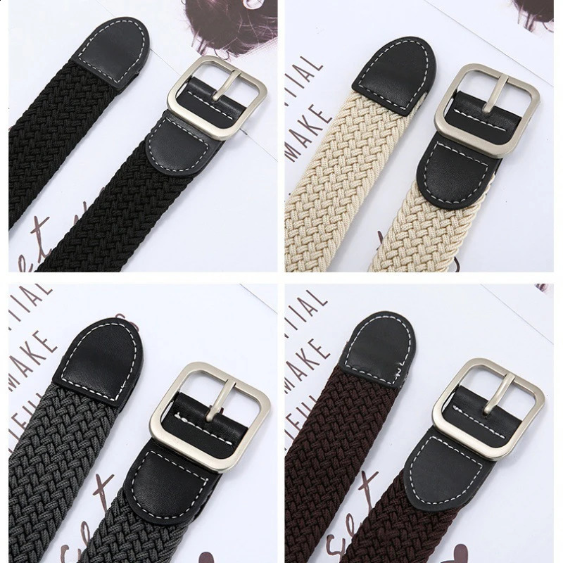 Womens Belt Casual Woven Elastic Outdoor Sports Mens Climbing Work Knitted Jeans Suit Pants Men Women Universal 241225