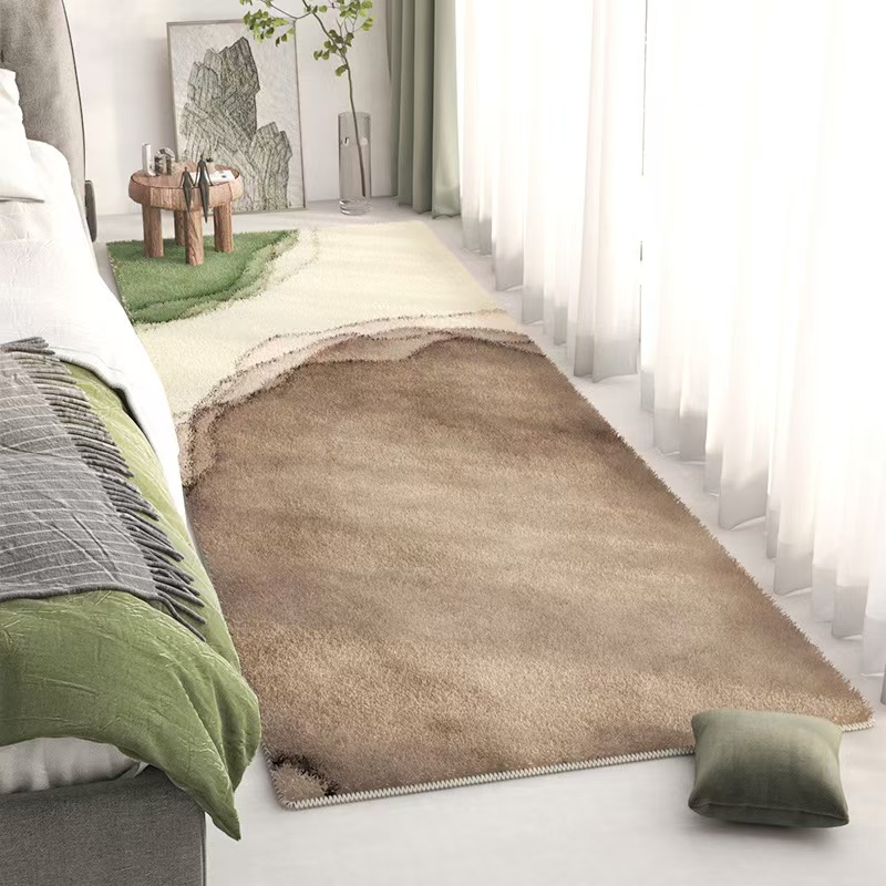 flower-3761-62-446- LLBB-Beige Minimalist Striped Carpet Large Area Living Room Carpets Comfortable Soft