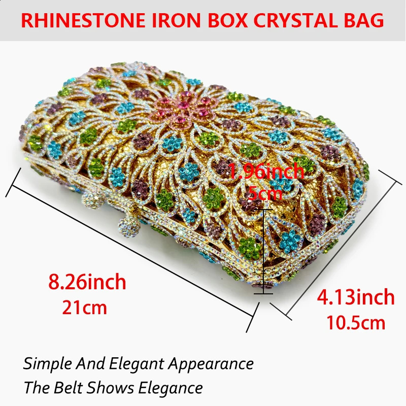 Latest Wedding Womens Handbag Diamond Dinner Bag Rhinestone Hand Crystal Hollow Bag Party Christmas Gift Evening Bag 241227