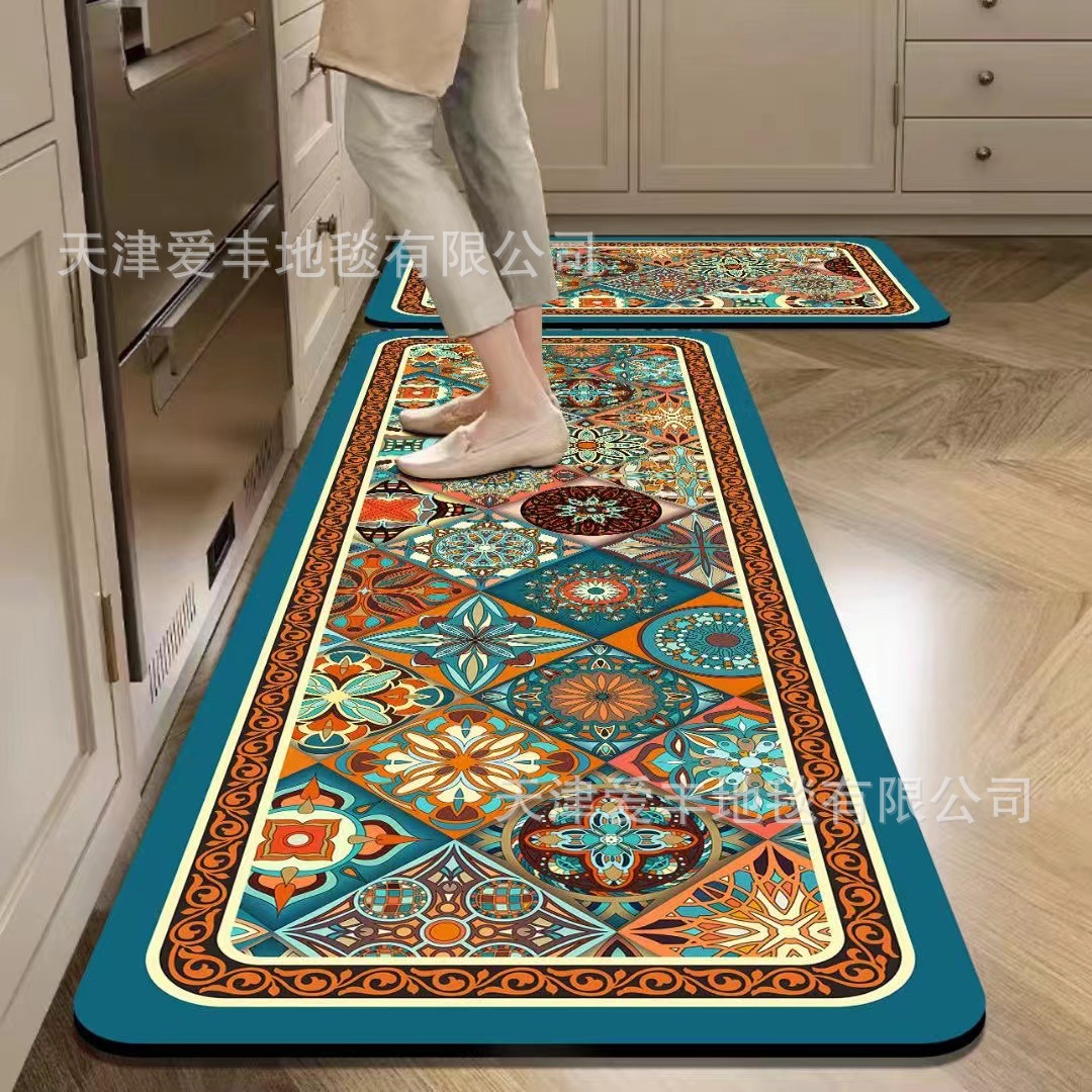 New Retro Kitchen Special Diatom Mud Foot Pad Absorbs Water and Oil, Non-slip and Washable