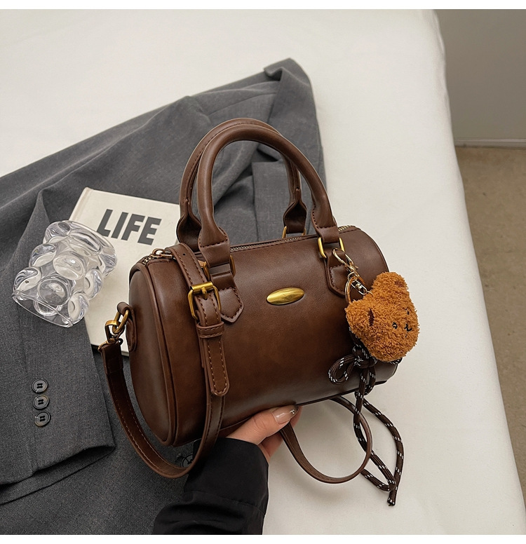 Free Shipping 2025 New Shoulder Bag Women s Flip Up Fashion Designer Trendy Crossbody Bag Black Brown Handbag Cylindrical Bag Casual Wallet Storage Ba