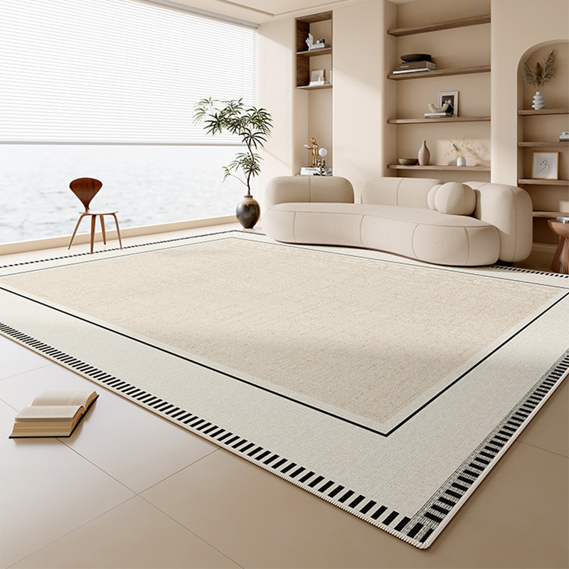 4785-69.99-YF-Beige Striped Minimalist Rug Comfortable Large Area Living Room Rugs Refreshing Bedroom