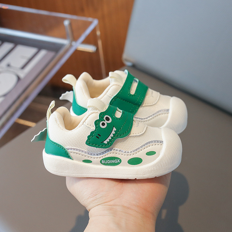 Toddler Sneakers For Spring Autumn Baby Cute Cartoon Walking Shoes Happysteps Boys Girls Dinosaur Sticker Kids Casual Shoes Sizes US1C-US9C