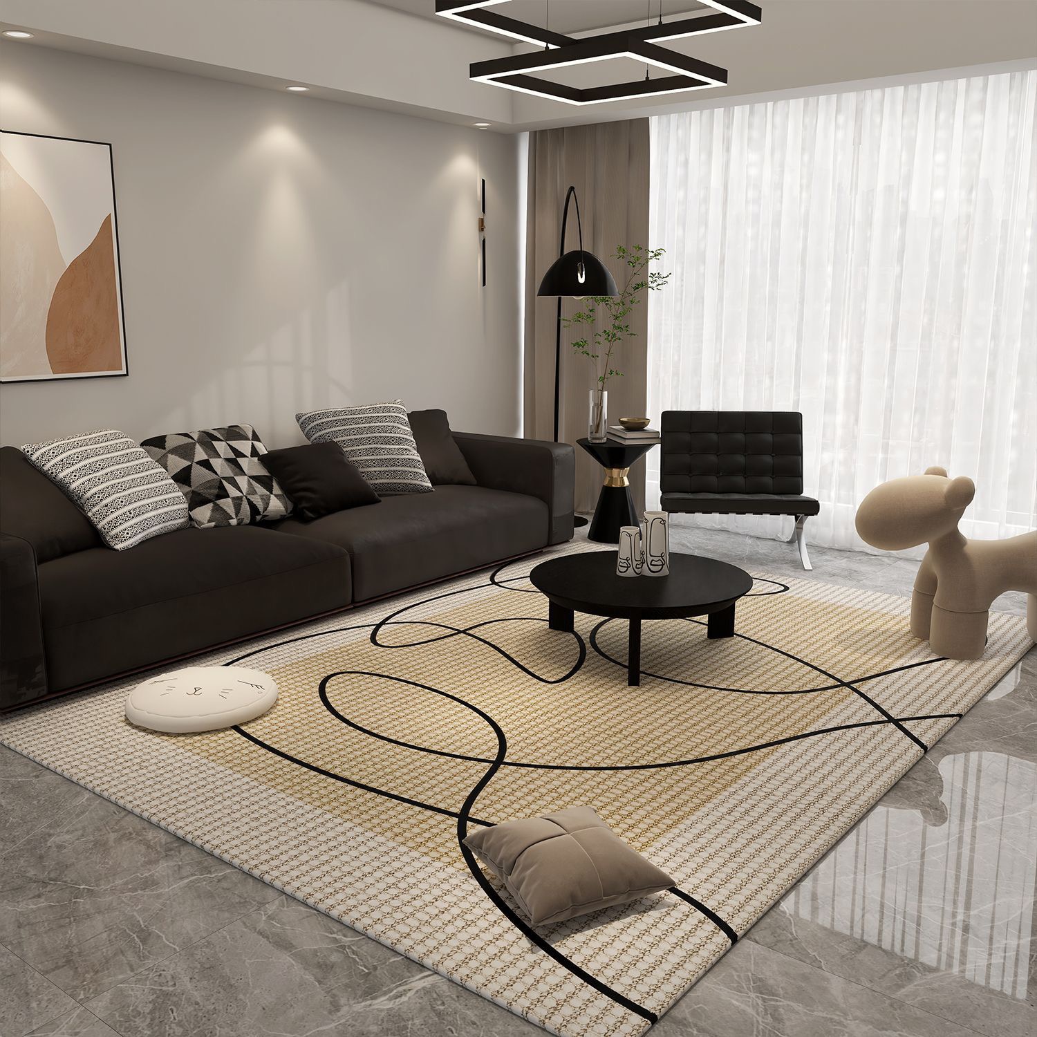 4828-53.66-PTX-Large Size Sofa Coffee Table Mat Girls Bedroom Bed Blanket Cloakroom Decoration