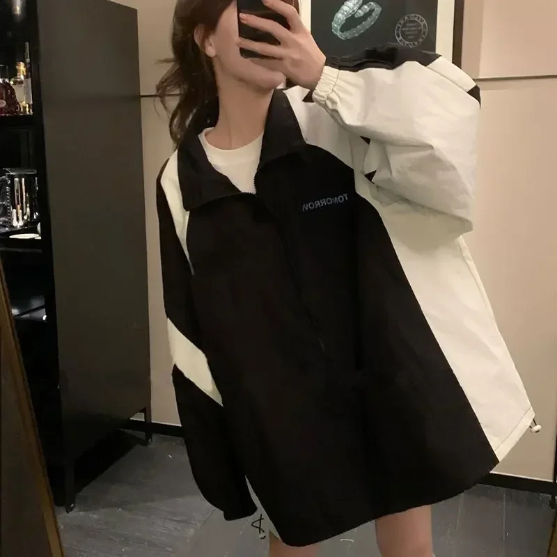 Deeptown Harajuku Fashion Zipper Jacket Women Oversized Korean Streetwear College Jackets Female Japanese Style Sunscreen Coat 241224