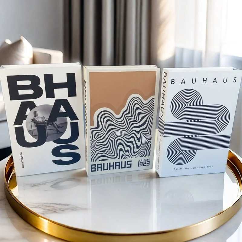 Abstract Bauhaus Luxury Decorative Books Boho Fake Book Storage Box Home Decor Coffee Table Shlef Bedroom Living Room DecorationXJ241228