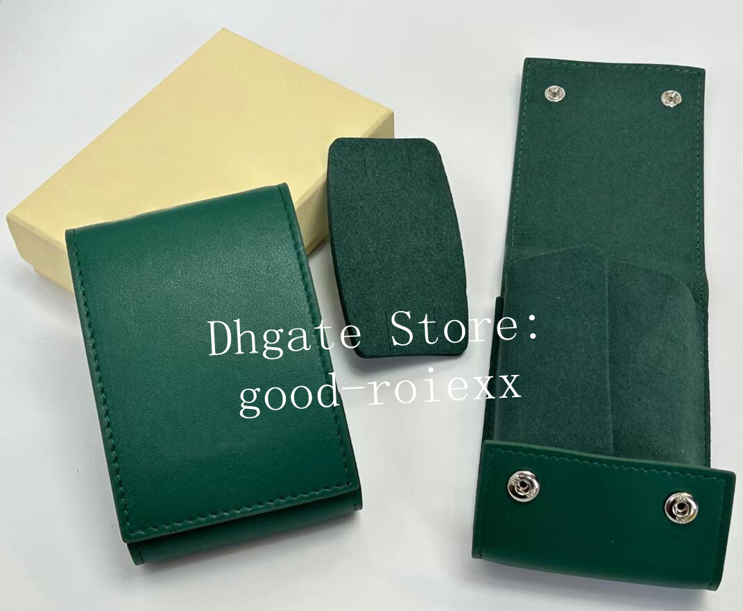 Mens Original Leather Box Watch Boxes Certification Papers Card Manual Translation Wallet Watches Booklet GMT Day Time Date