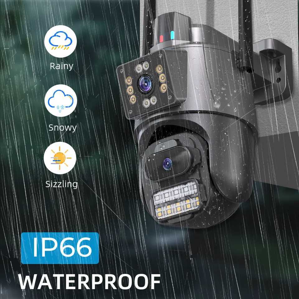 8MP PTZ WiFi Camera with Dual Sn Color Night Vision Outdoor Security IP Camera CCTV Surveillance Camera ICSEE AppXJ241228