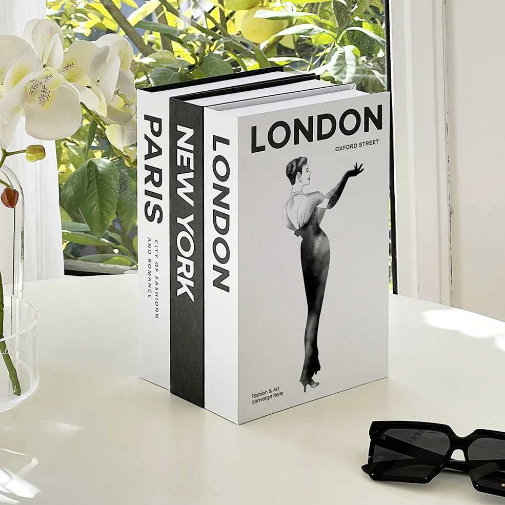 Fashion NEW Fake Books Ornament Decorative Fake Book for Home Bookshelf Decor Living Room Coffee Table Books Desk DecorationXJ241228