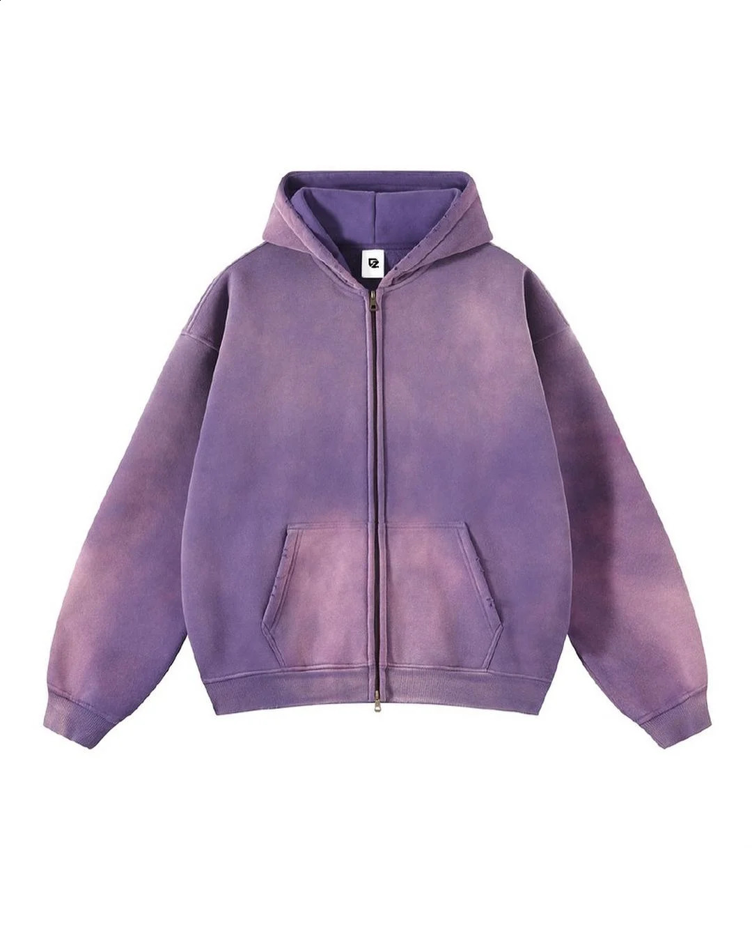 Solid color cleanfit long-sleeved hooded sweatshirt pure cotton simple small neckline loose basic zipper couple hoodie jacket 241228