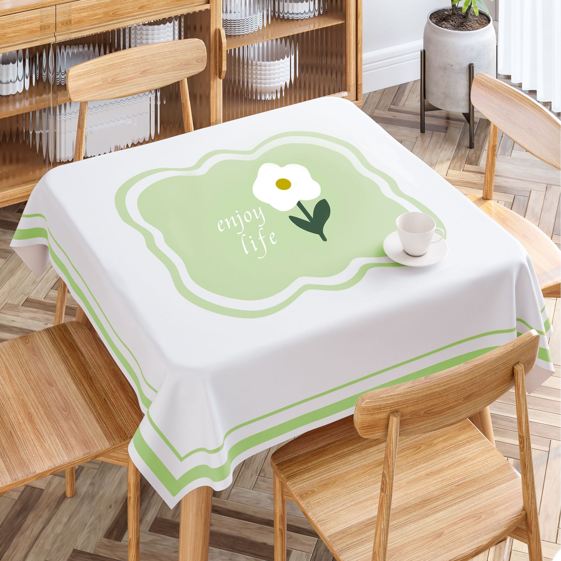 2025 Square Household Waterproof and Oil-proof Leave-in Tablecloth Premium