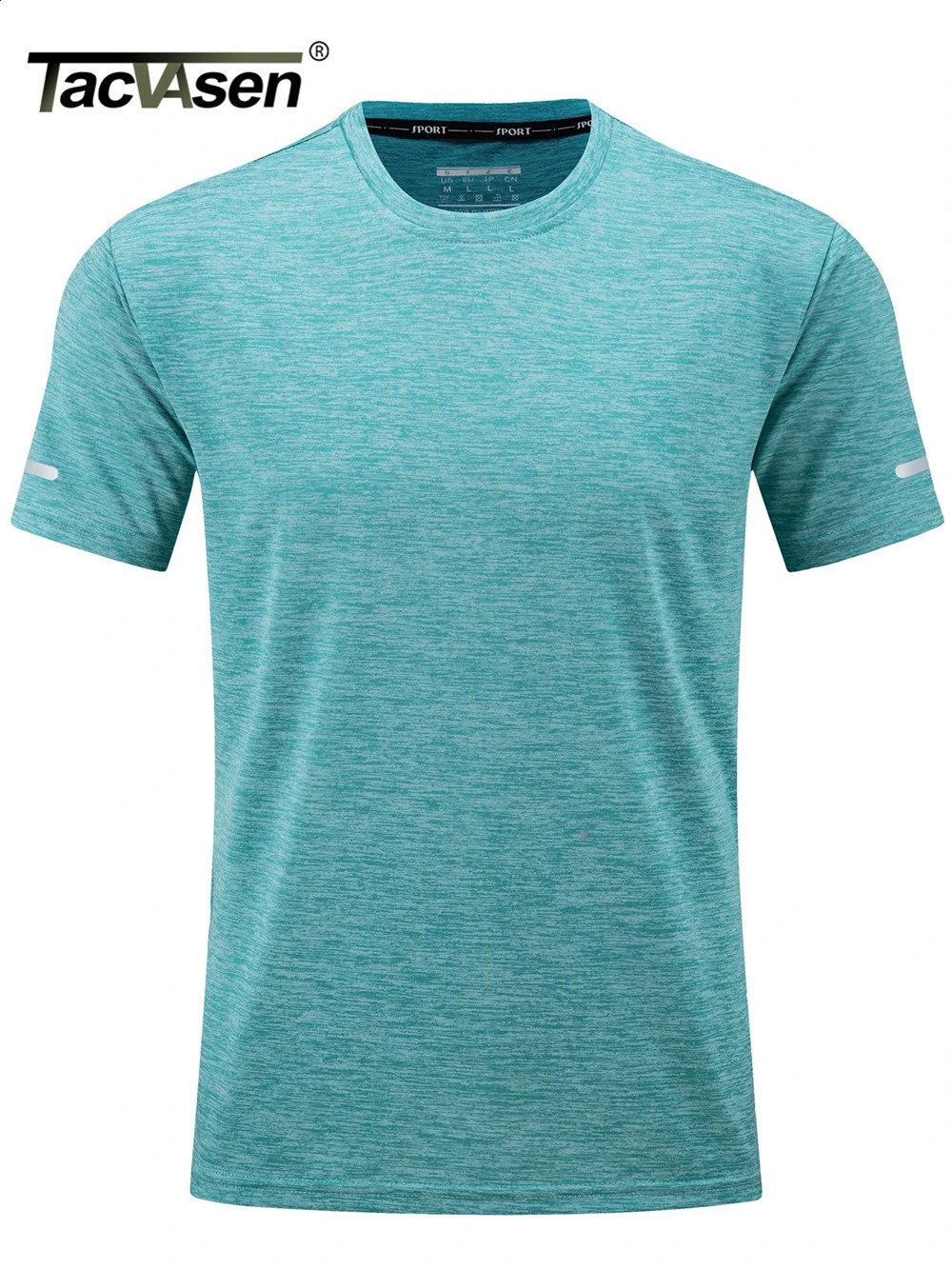 TACVASEN Quick Dry Summer Tshirts Mens Running Jogging Crew Neck Athlete Sports Gym Fitness Pullover Reflective Shirts 241223