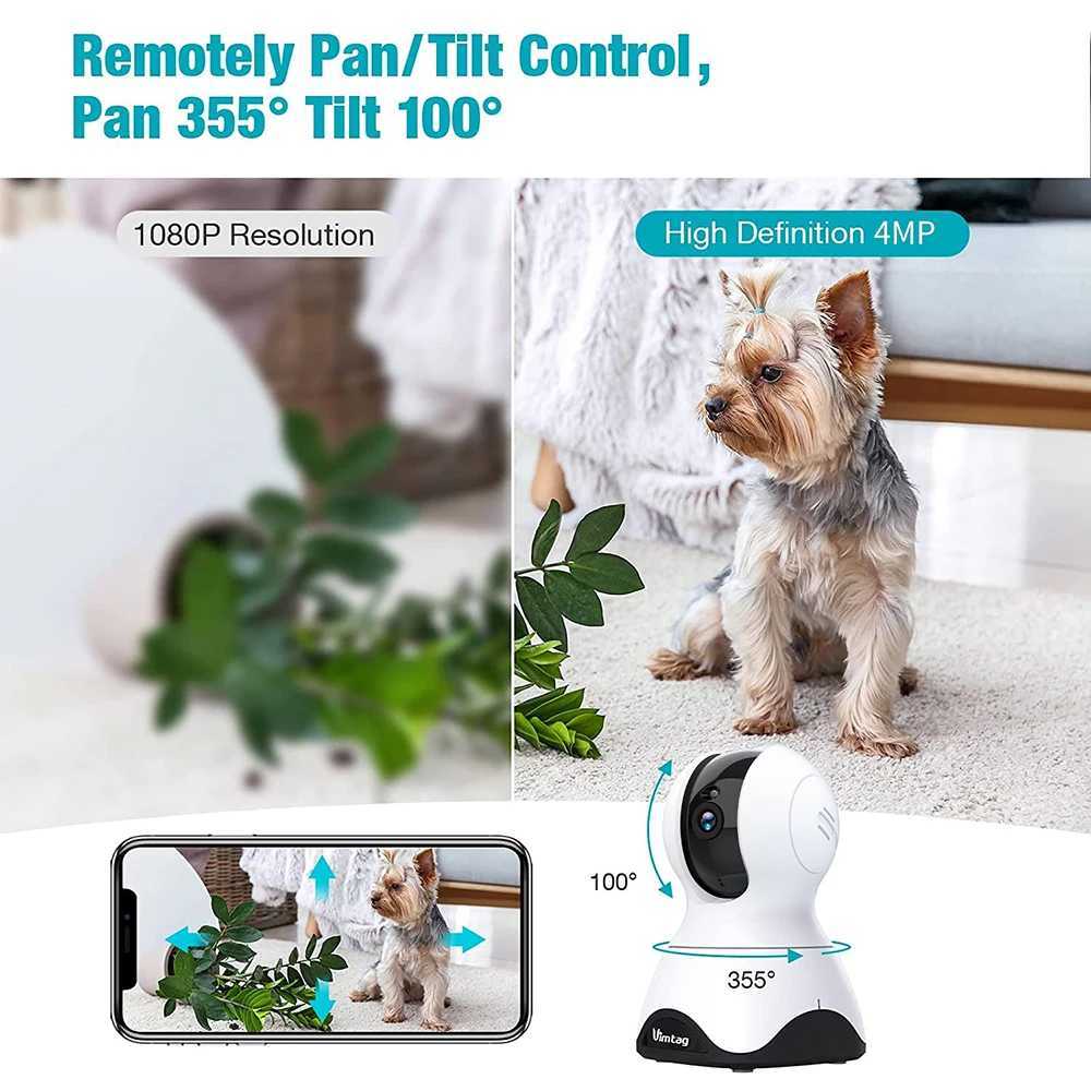 VIMTAG 4MP 360 Camera WIFI Auto Track 2-Way Audio IR Night Vision AI Human Detection IP Camera PTZ Indoor Security SurveillanceXJ241228