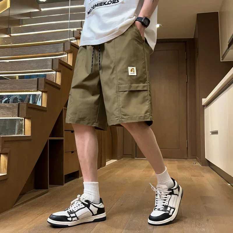 Summer Men Loose Cargo Shorts Multi-Pocket Baggy Short Pants Y2k Streetwear Kpop Military Tactical Shorts Casual Jogging Shorts W241228