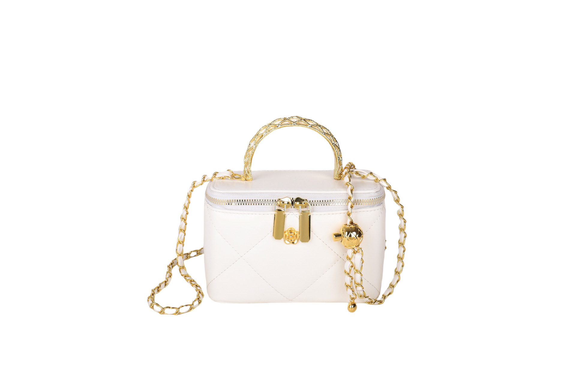 Bag Chain Camellia Small Square 2025 Spring New Style Diamond Grid And Box Women's Versatile Fashion Crossbody Bag