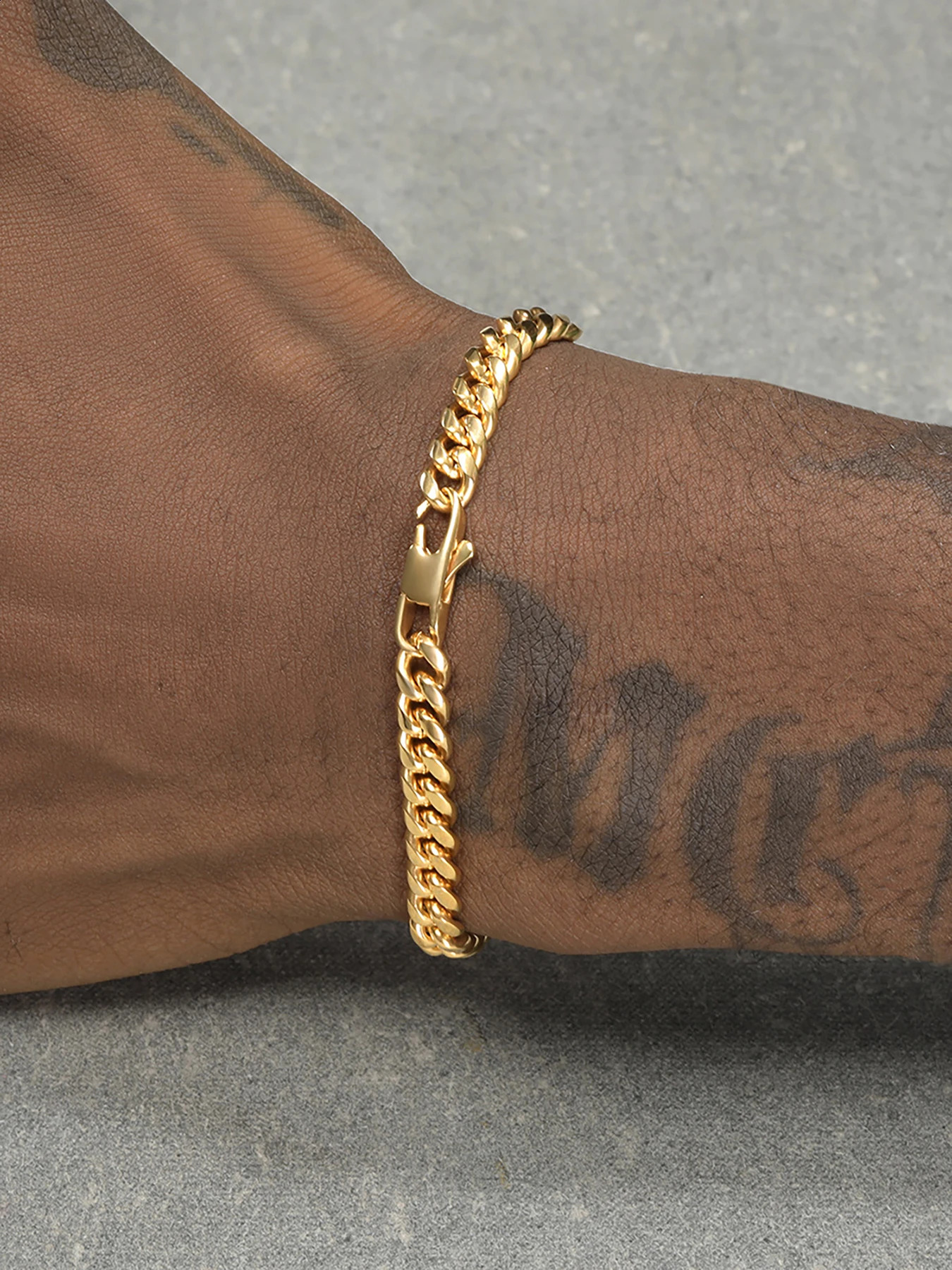 18K Gold Plated Bracelet Solid Stainless Steel Jewelry 5mm Miami Cuban Chain 20cm for Men Women Gifts Punk Style Waterproof 241223