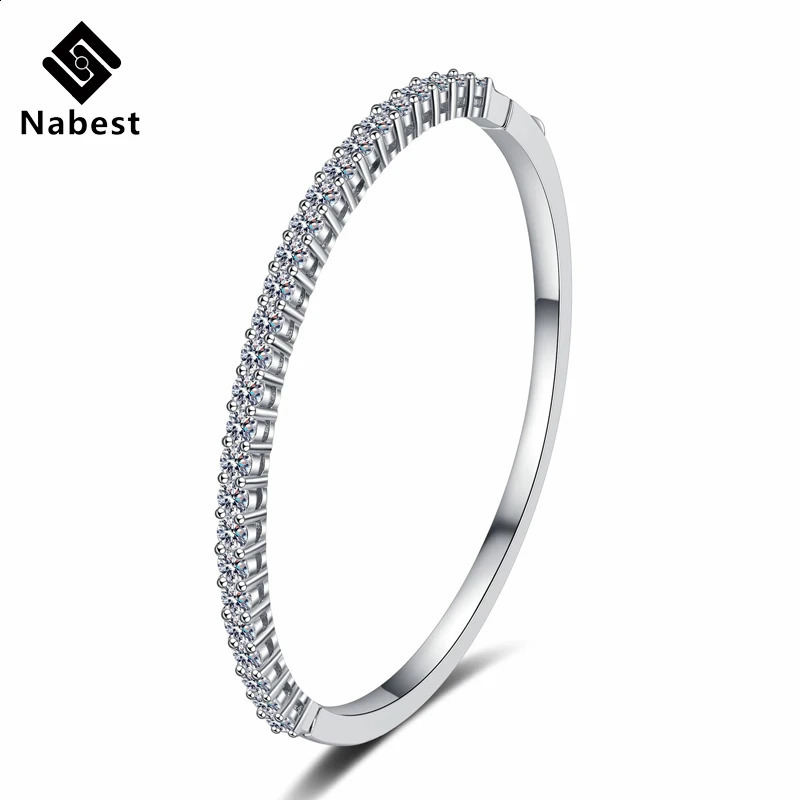 Na Waterproof 925 Sterling Silver VVS d Color Bangle GRA Certification Bracelets for Women Jewelry Drop 241227