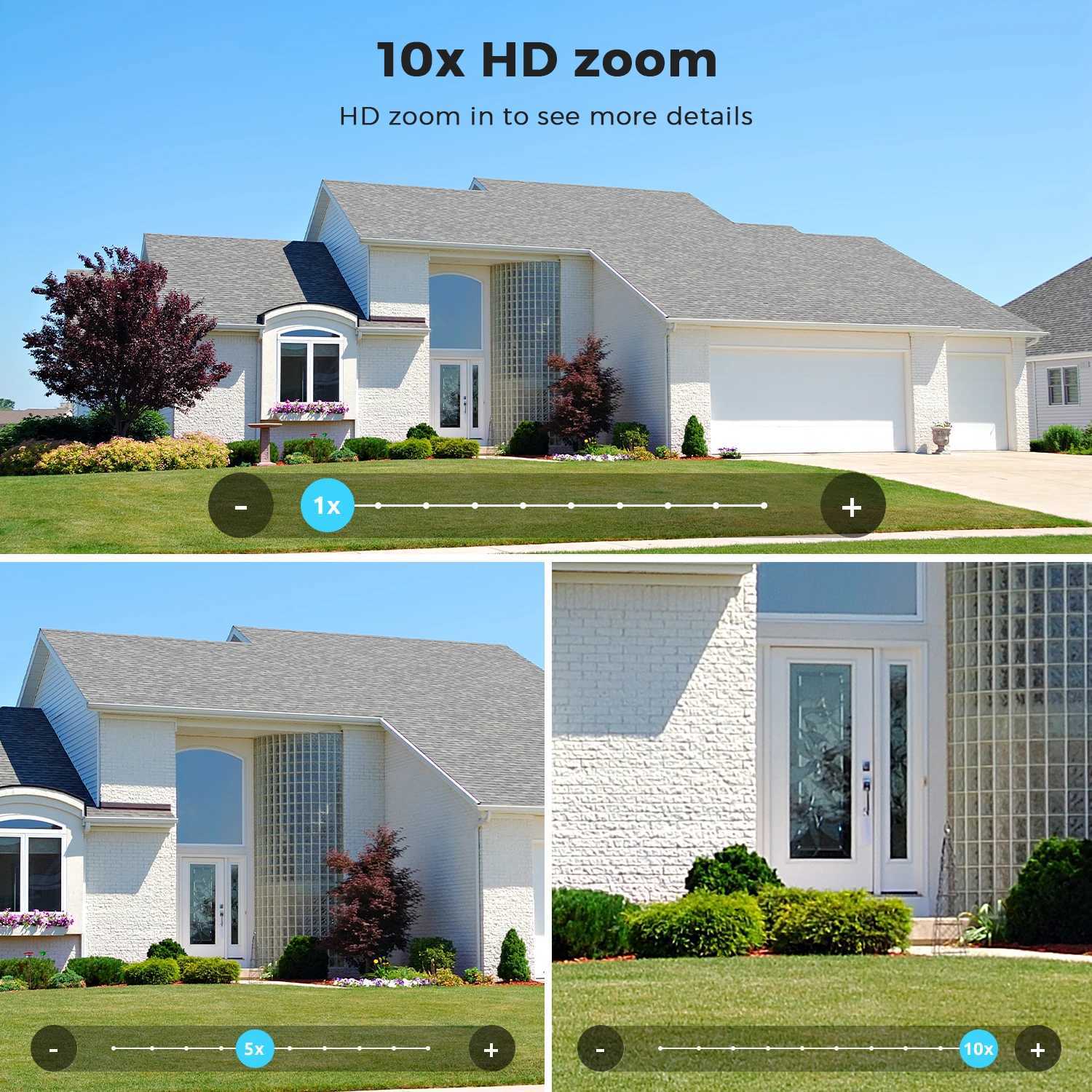 20MP 10K Wifi IP Camera Outdoor Four Lens Four Sns 10X Zoom Surveillance Camera HD CCTV Human Detection Security ProtectionXJ241228