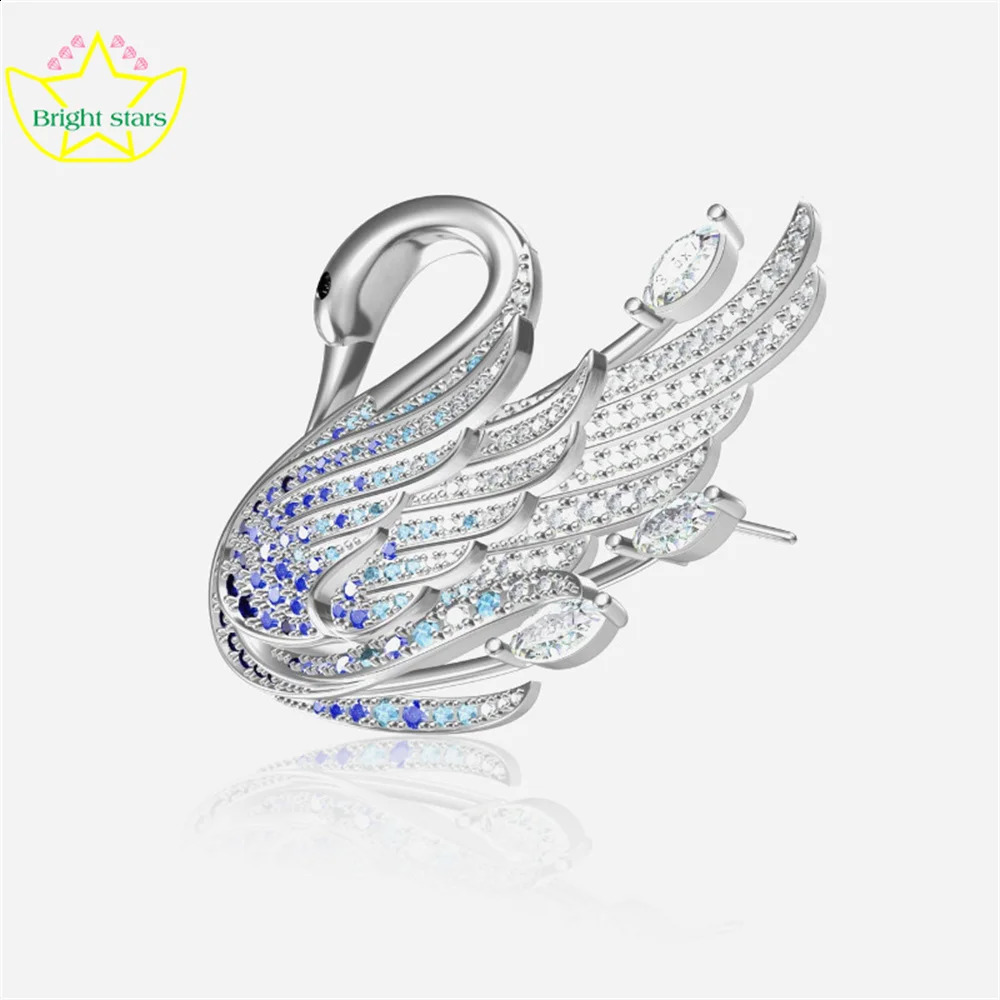Bright Stars S925 sterling silver brooch womens anti-slip buckle silk scarf buckle clothing accessories press button brooch 241227