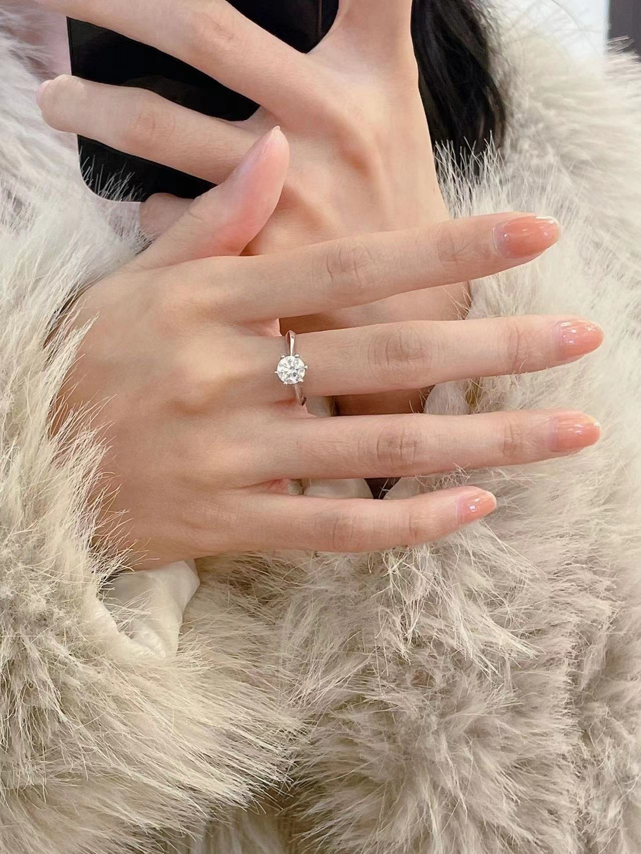 S925 pure silver moissanite diamond ring, couple ring, couple proposal, wedding ring, girlfriend gift