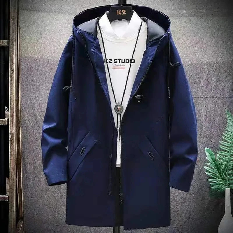 Mens windbreak 2023 style autumn jacket men Fashion Trend Coats spring Casual Loose Trench Coat male Large size M4XL 241220