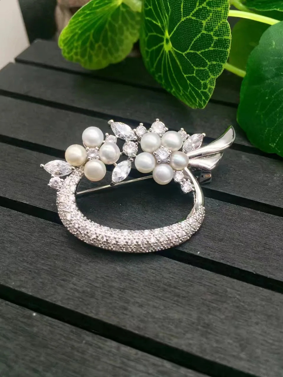 Natural And Real Pearl brooch Natural real Pearl 925 sterling silver brooch 241227